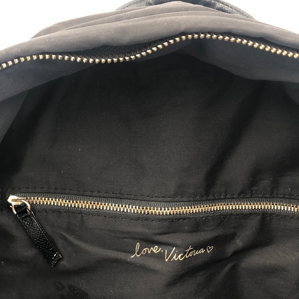 Victoria's Secret Black Backpack with Gold Embellishments Hearts & Wings - Picture 11 of 11